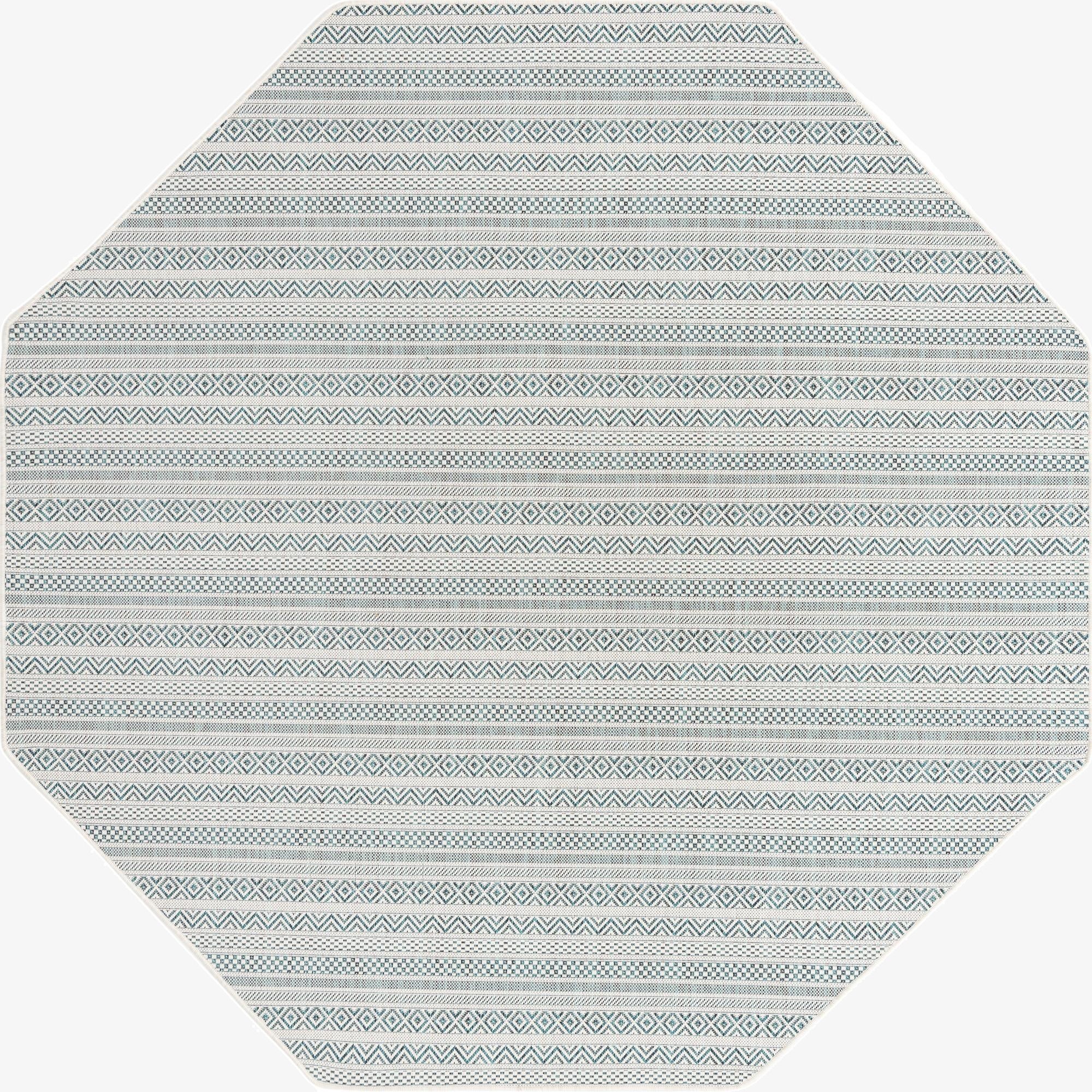  7' 10 x 7' 10  Washable Ribbon Indoor / Outdoor Octagon Rug