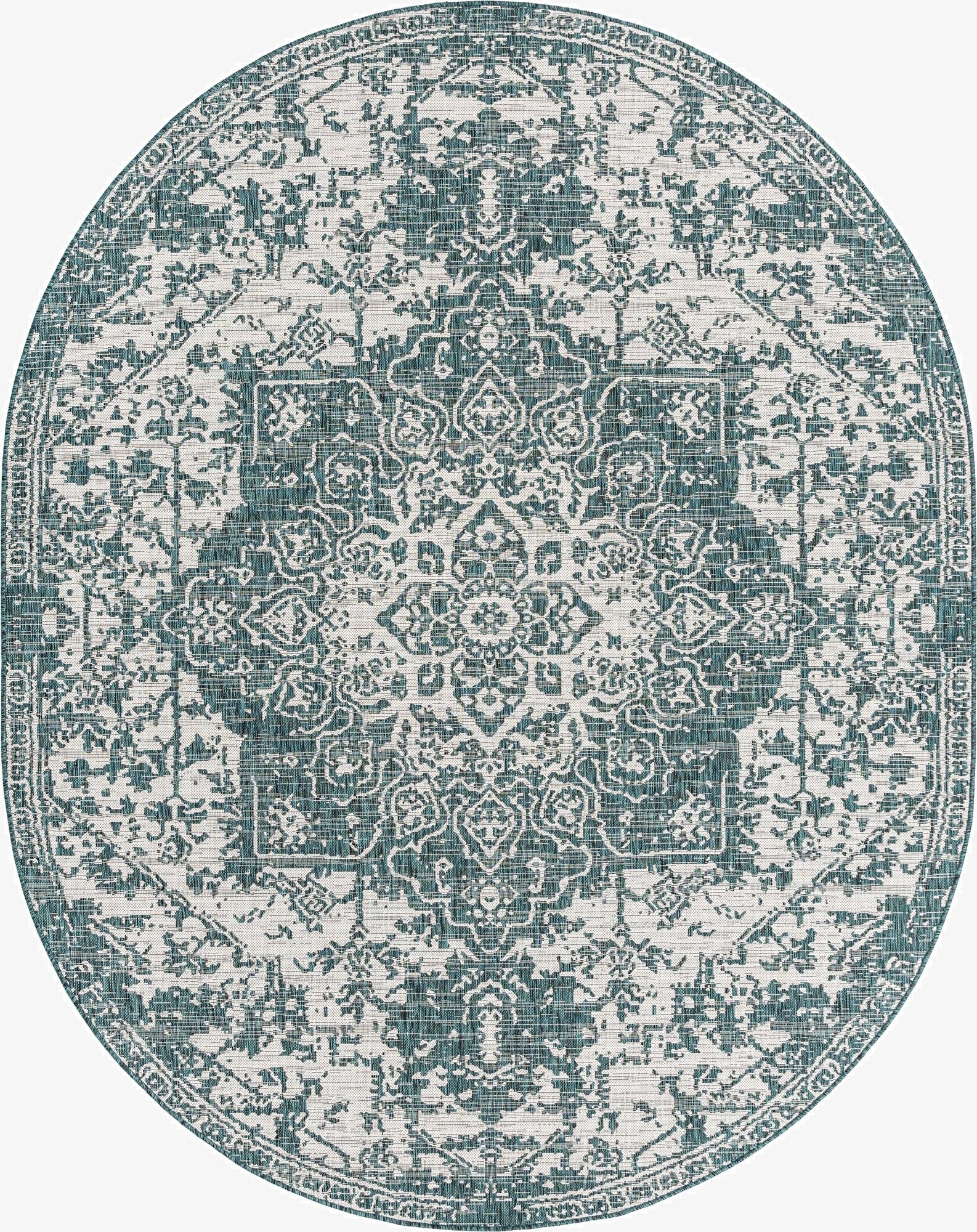  7' 10 x 10'  Washable Jill Zarin Dubai Indoor / Outdoor Oval Rug