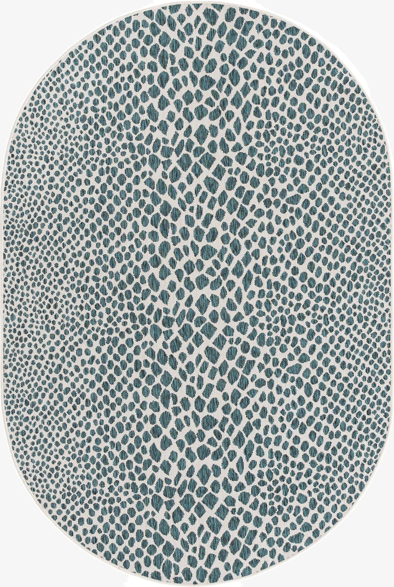  5' 3 x 8'  Washable Jill Zarin Cape Town Indoor / Outdoor Oval Rug