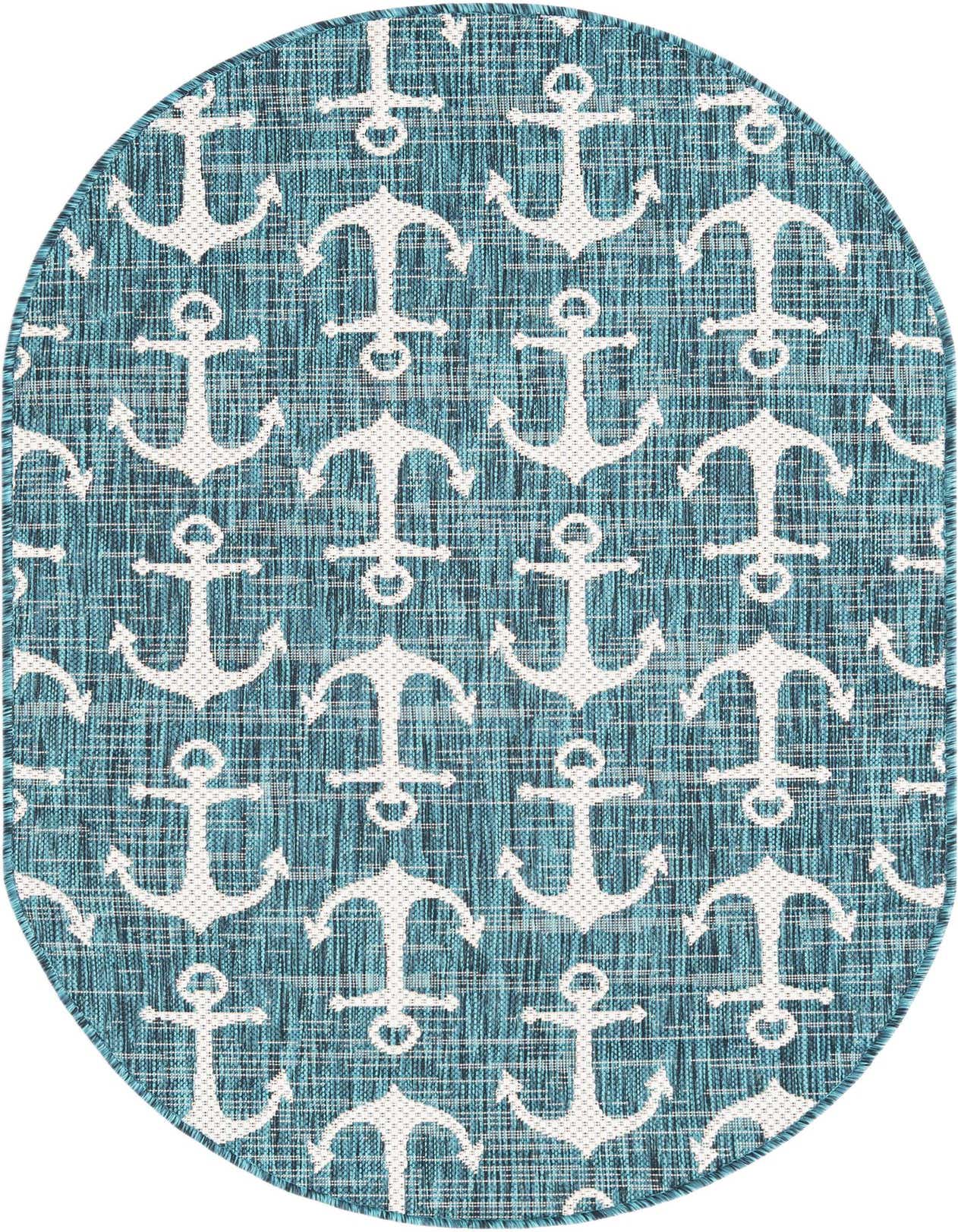 Primary image of  3' x 5' 3  Washable Coastal Indoor / Outdoor Oval Rug