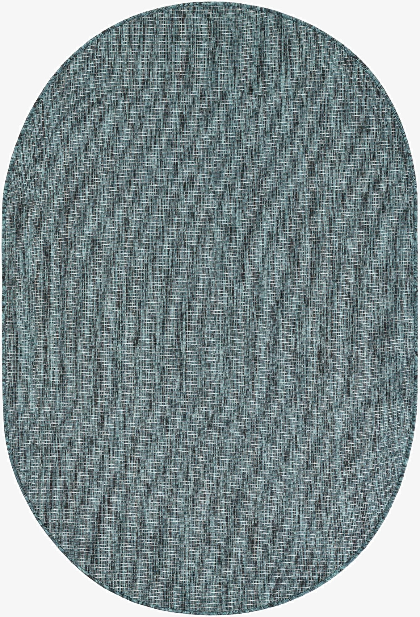  4' 1 x 6' 1  Washable Solid Indoor / Outdoor Oval Rug