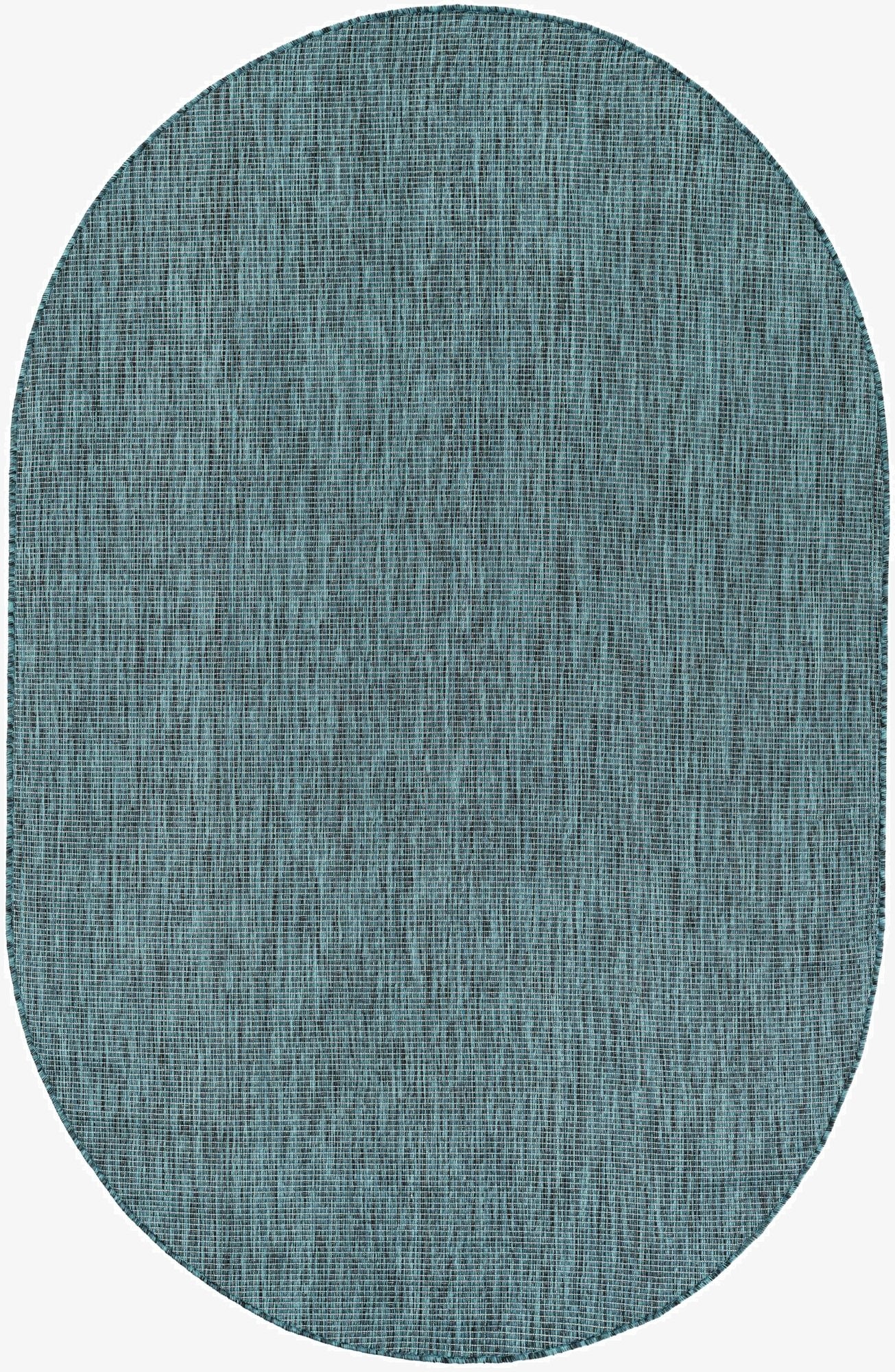  5' 3 x 8'  Washable Solid Indoor / Outdoor Oval Rug