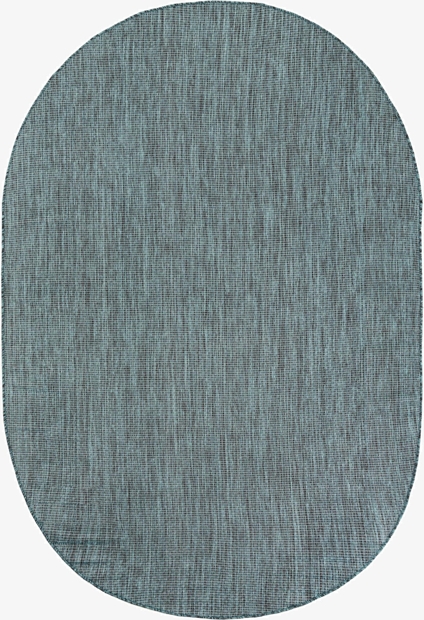  6' 1 x 9'  Washable Solid Indoor / Outdoor Oval Rug