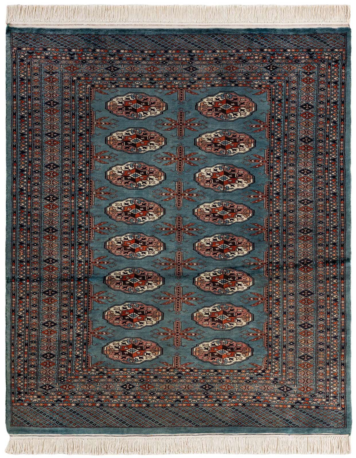 Primary image  4' 3 x 6' 3  Hand Knotted Bokhara Oriental Wool Rug