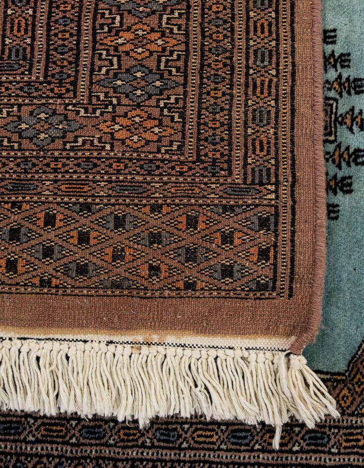 Detail image of  3' 3 x 4' 11  Hand Knotted Bokhara Oriental Wool Rug