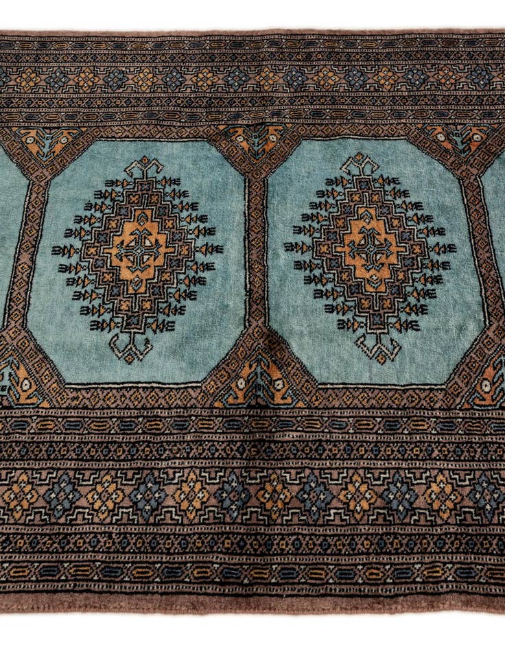 Detail image of  3' 3 x 4' 11  Hand Knotted Bokhara Oriental Wool Rug