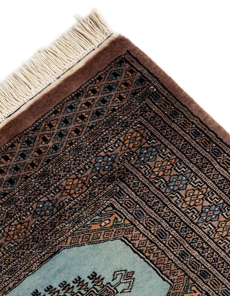 Detail image of  3' 3 x 4' 11  Hand Knotted Bokhara Oriental Wool Rug