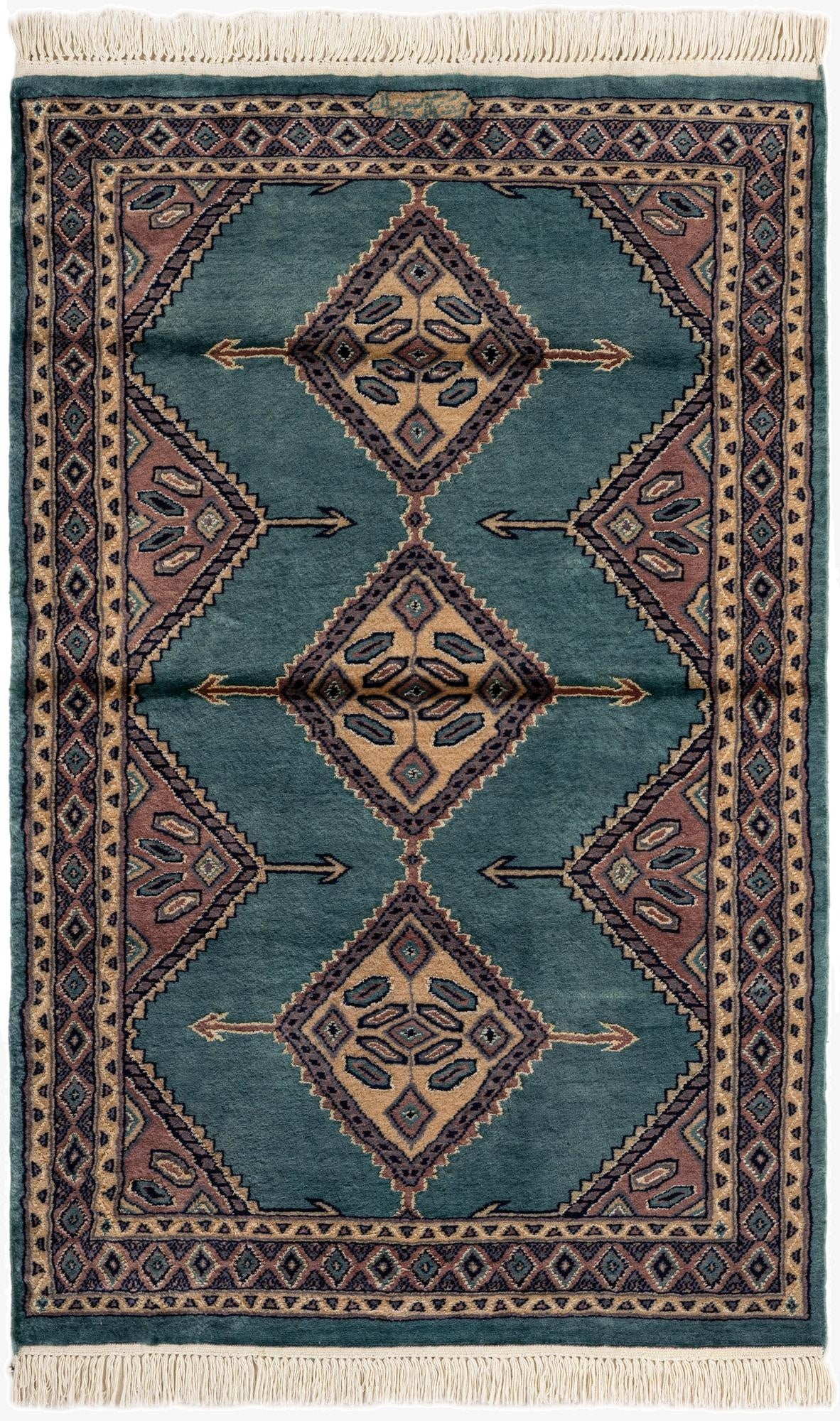  3' 1 x 4' 11  Hand Knotted Bokhara Rug