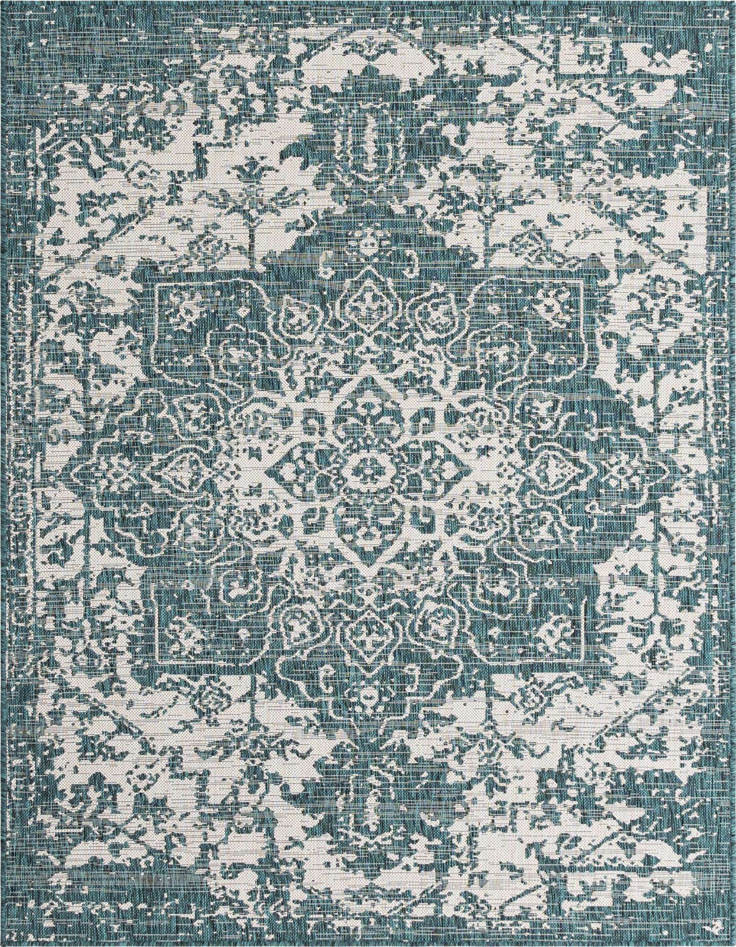 Primary image  Custom Teal  Washable Jill Zarin Indoor / Outdoor Rug