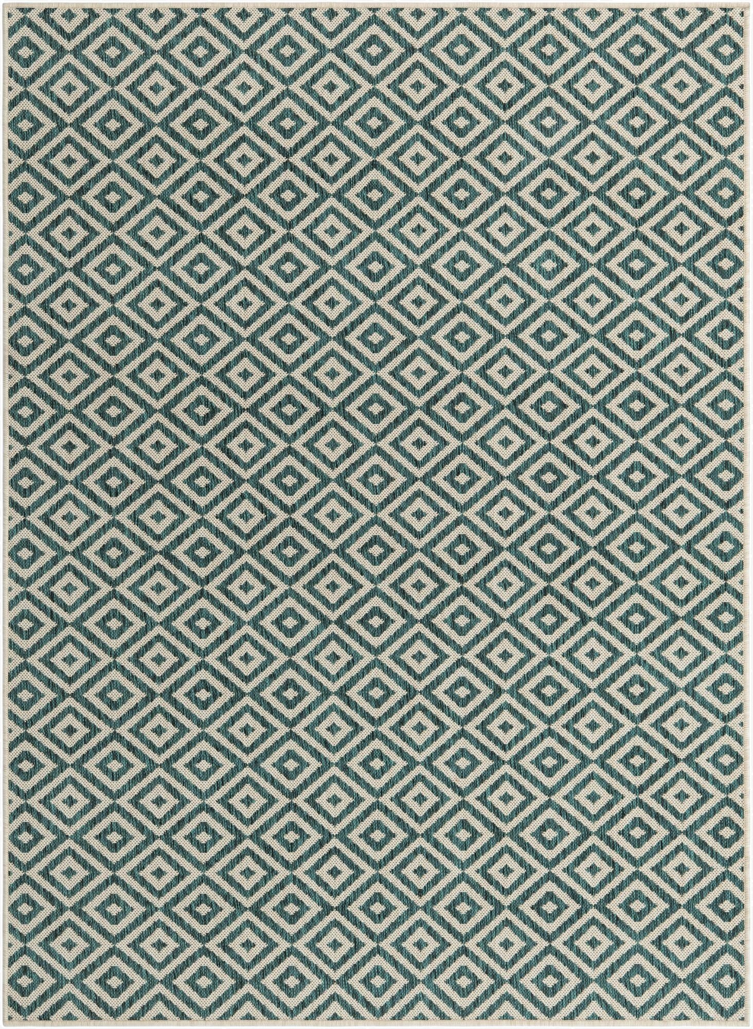  Custom Teal  Washable Jill Zarin Indoor / Outdoor Rug