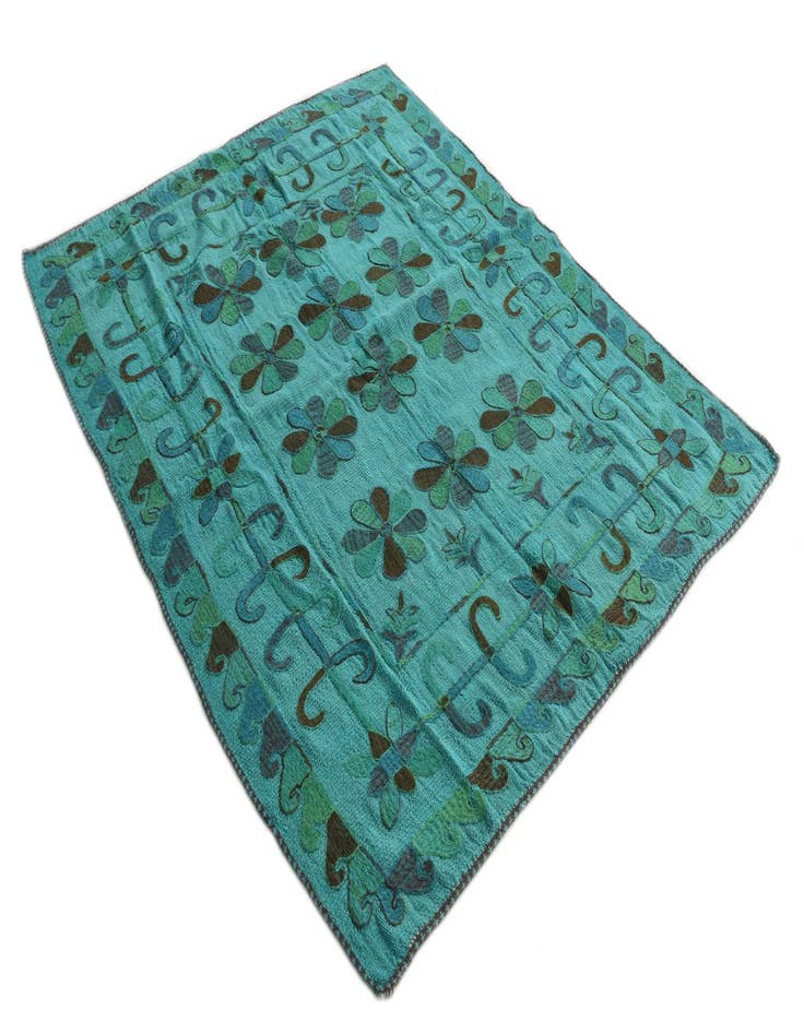 Detail image of  5' 5 x 6' 7  Hand Woven Kilim Suzani Wool Rug