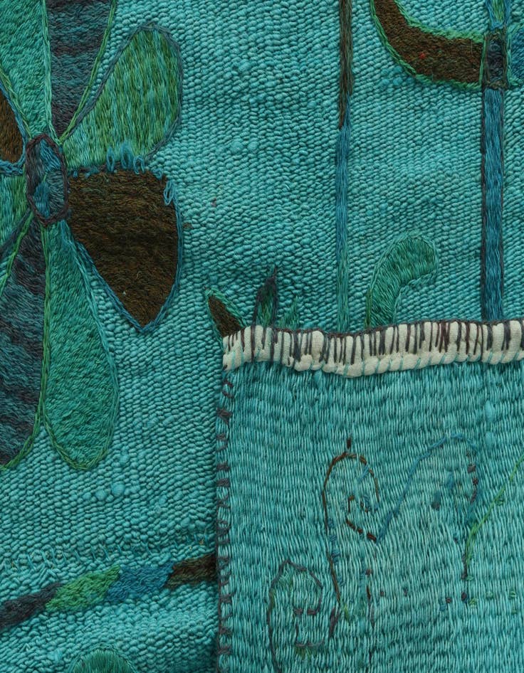 Detail image of  5' 5 x 6' 7  Hand Woven Kilim Suzani Wool Rug