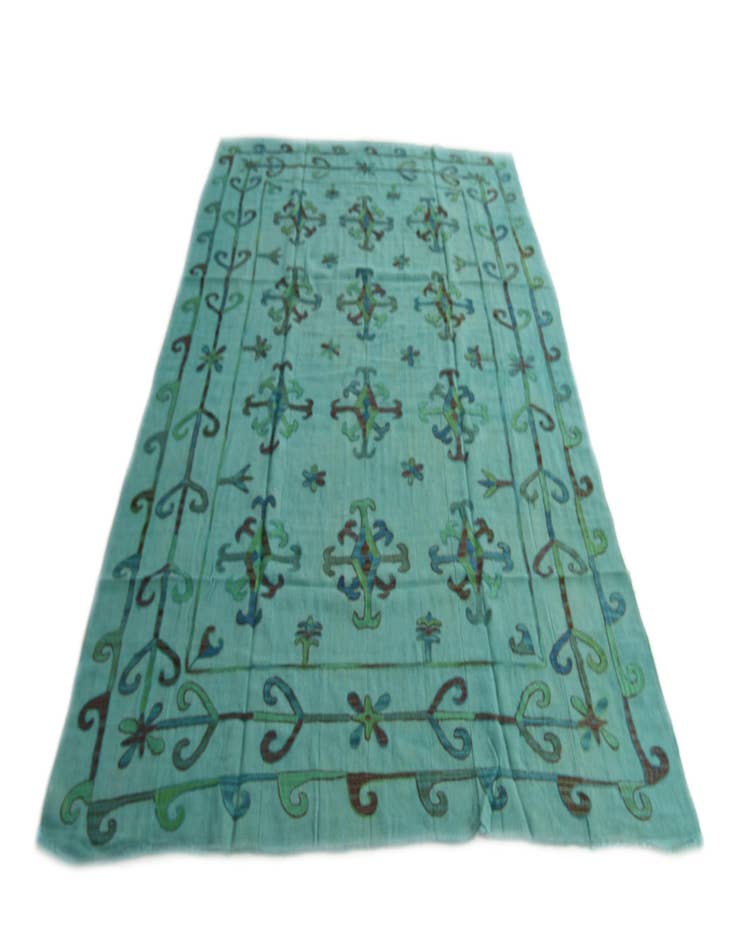 Detail image of  6' 8 x 9' 3  Hand Woven Kilim Suzani Wool Rug