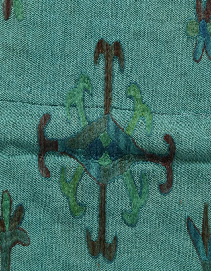 Detail image of  6' 8 x 9' 3  Hand Woven Kilim Suzani Wool Rug