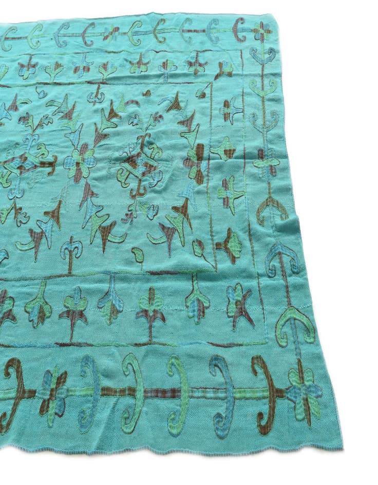 Detail image of  5' 8 x 7' 2  Hand Woven Kilim Suzani Wool Rug