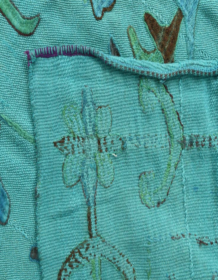 Detail image of  5' 8 x 7' 2  Hand Woven Kilim Suzani Wool Rug