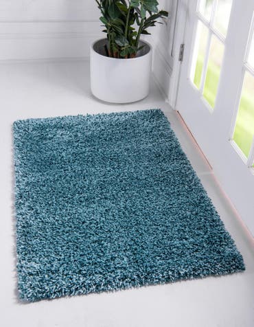  2' 8 x 4' Luxury Solid Shag Rug