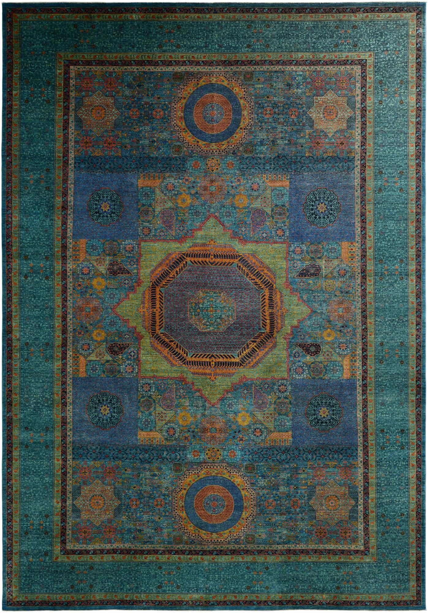  11' 11 x 17' 7  Hand Knotted Mamluk Ziegler Oriental Rug