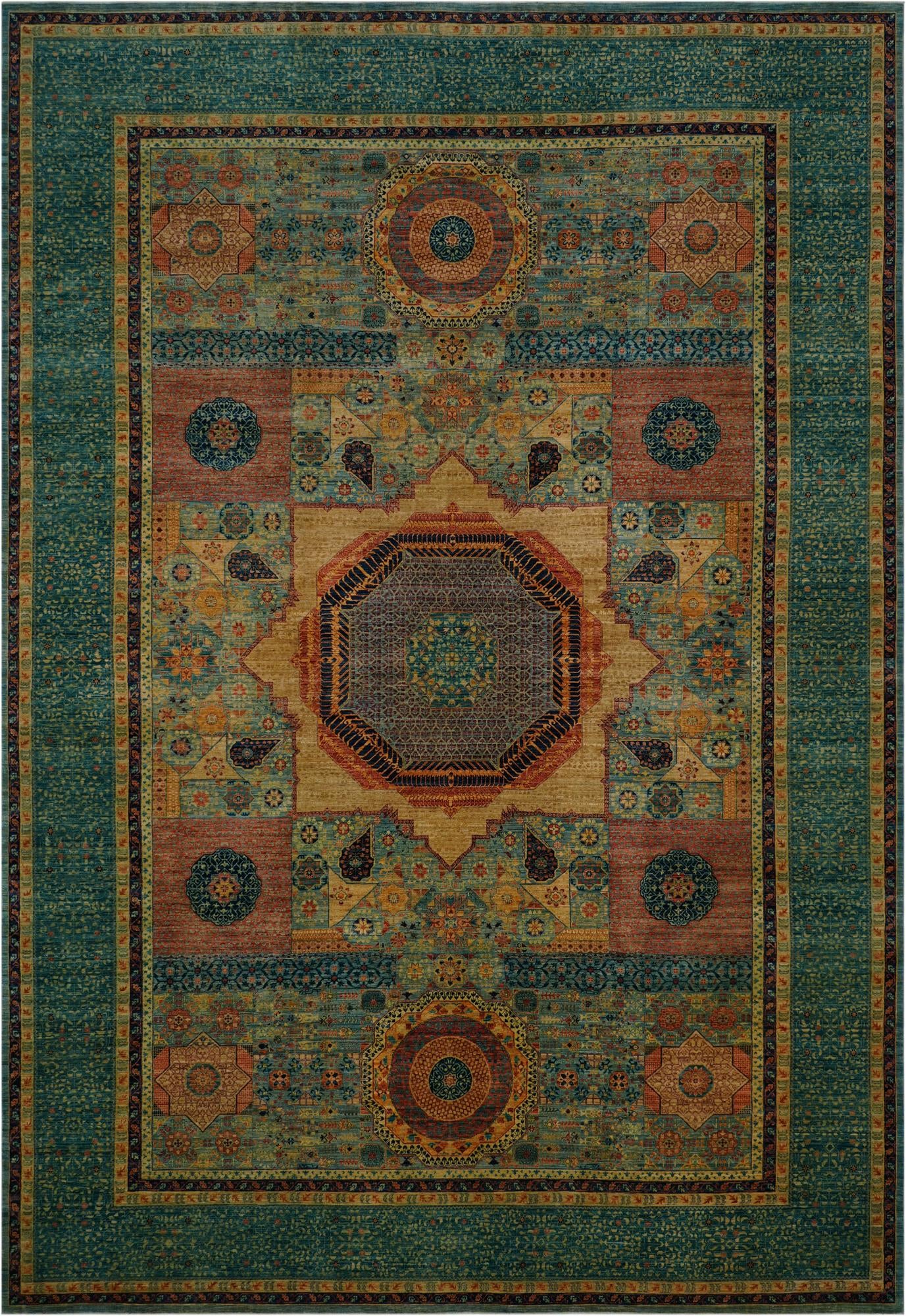  13' x 19' 4  Hand Knotted Mamluk Ziegler Oriental Rug