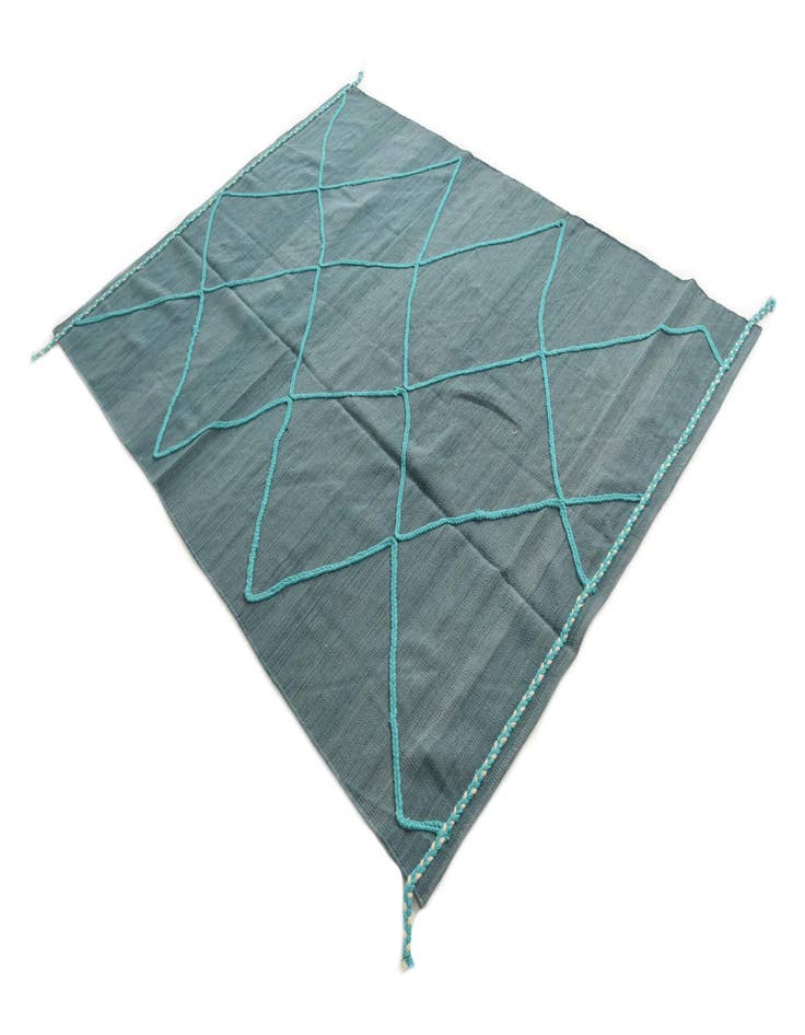 Detail image of  5' 8 x 7' 8  Hand Knotted Moroccan Wool Rug