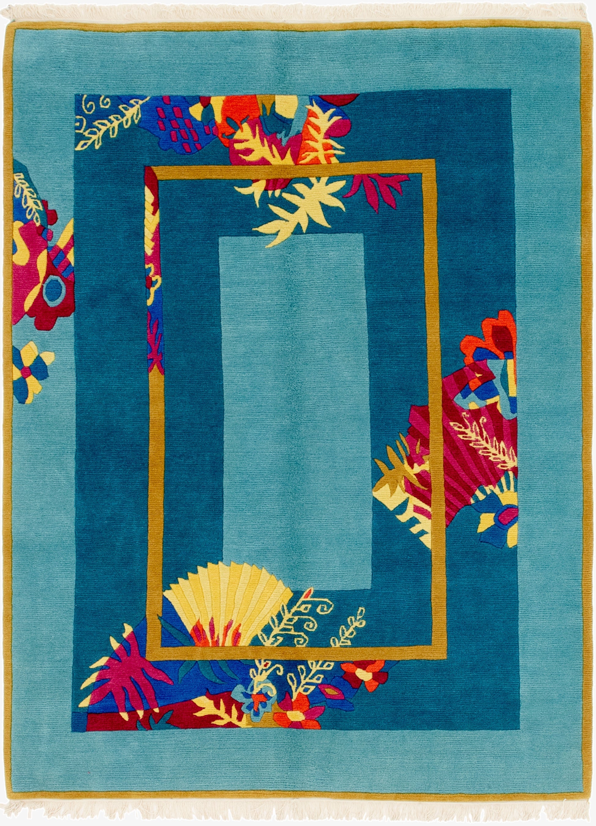  5' 6 x 7' 6  Hand Knotted Nepal Wool Rug