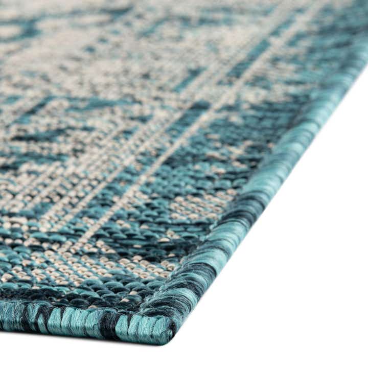 Teal 3' 3 x 5' 3 Aztec Indoor / Outdoor Rug | Rugs.com