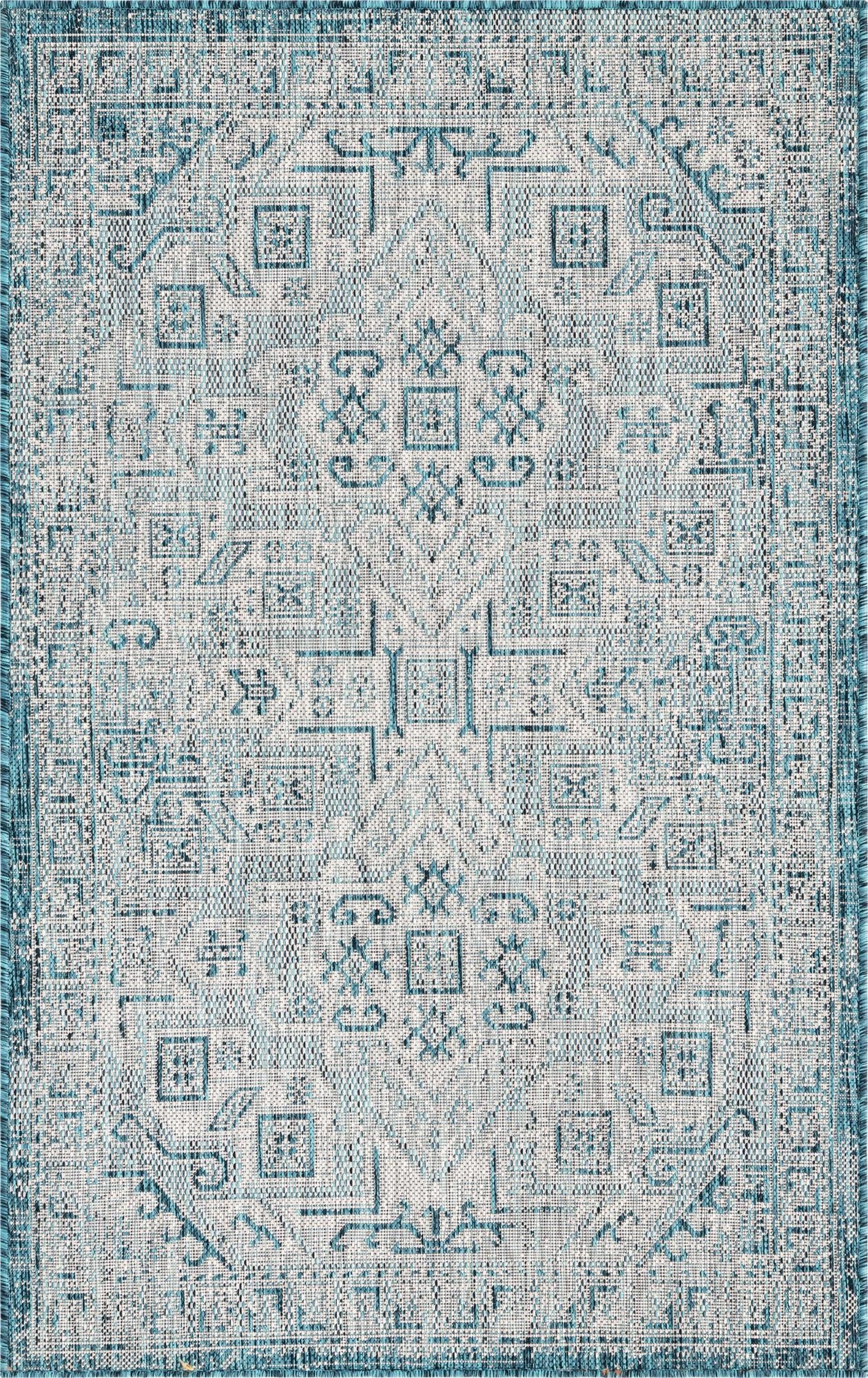  3' x 5' 3  Washable Aztec Indoor / Outdoor Rug