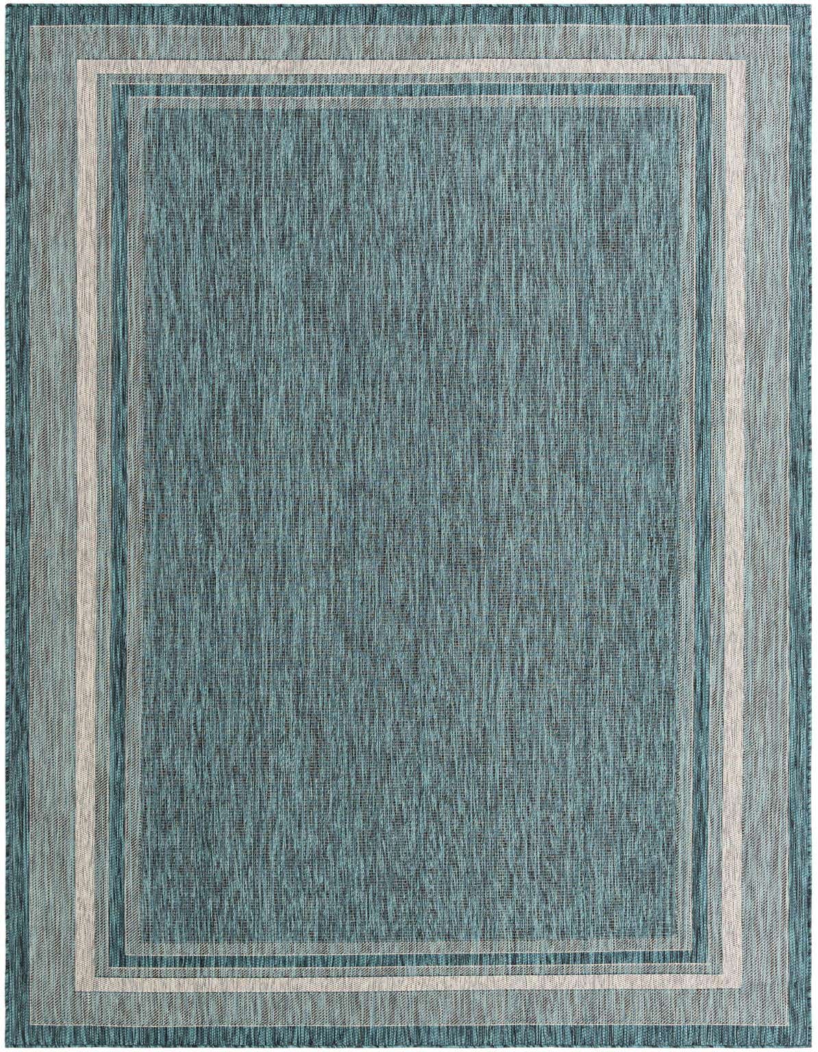 Primary image  7' x 12'  Washable Border Indoor / Outdoor Rug