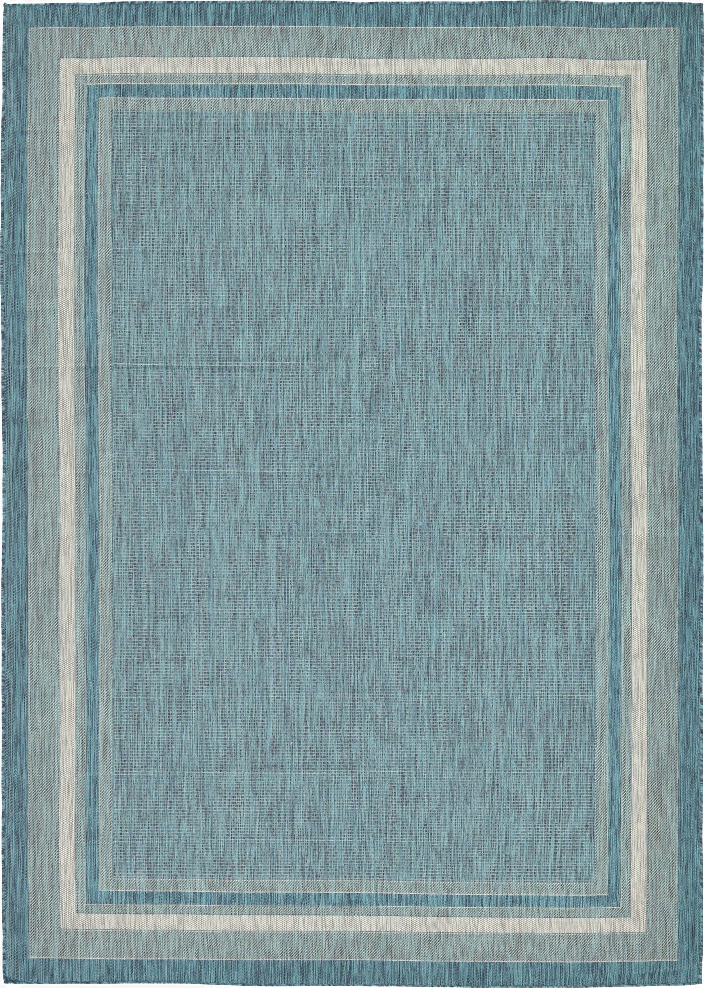  7' 10 x 11'  Washable Border Indoor / Outdoor Rug