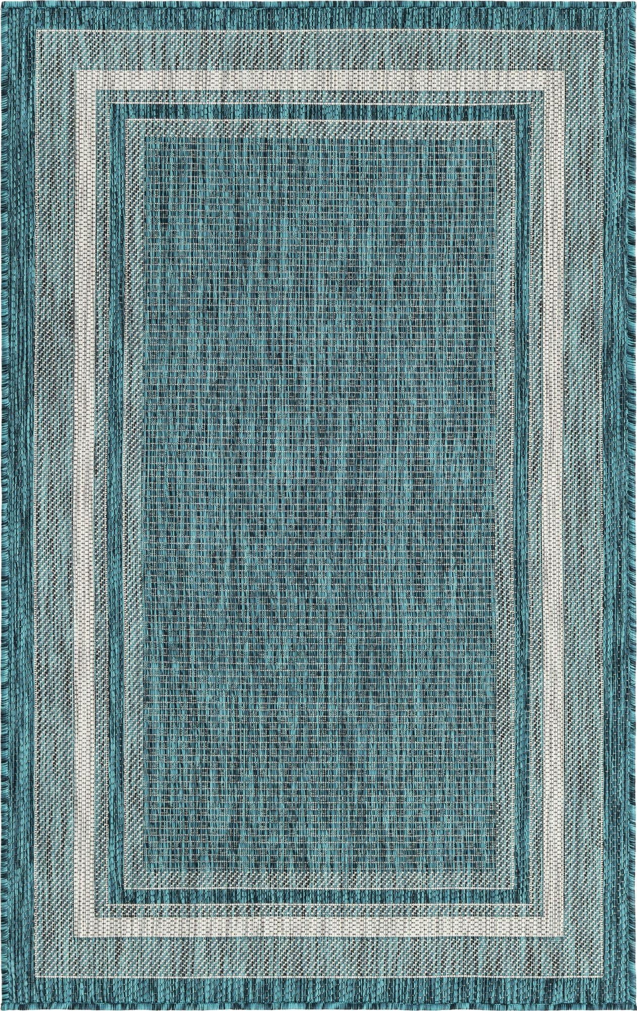  3' x 5' 3  Washable Border Indoor / Outdoor Rug