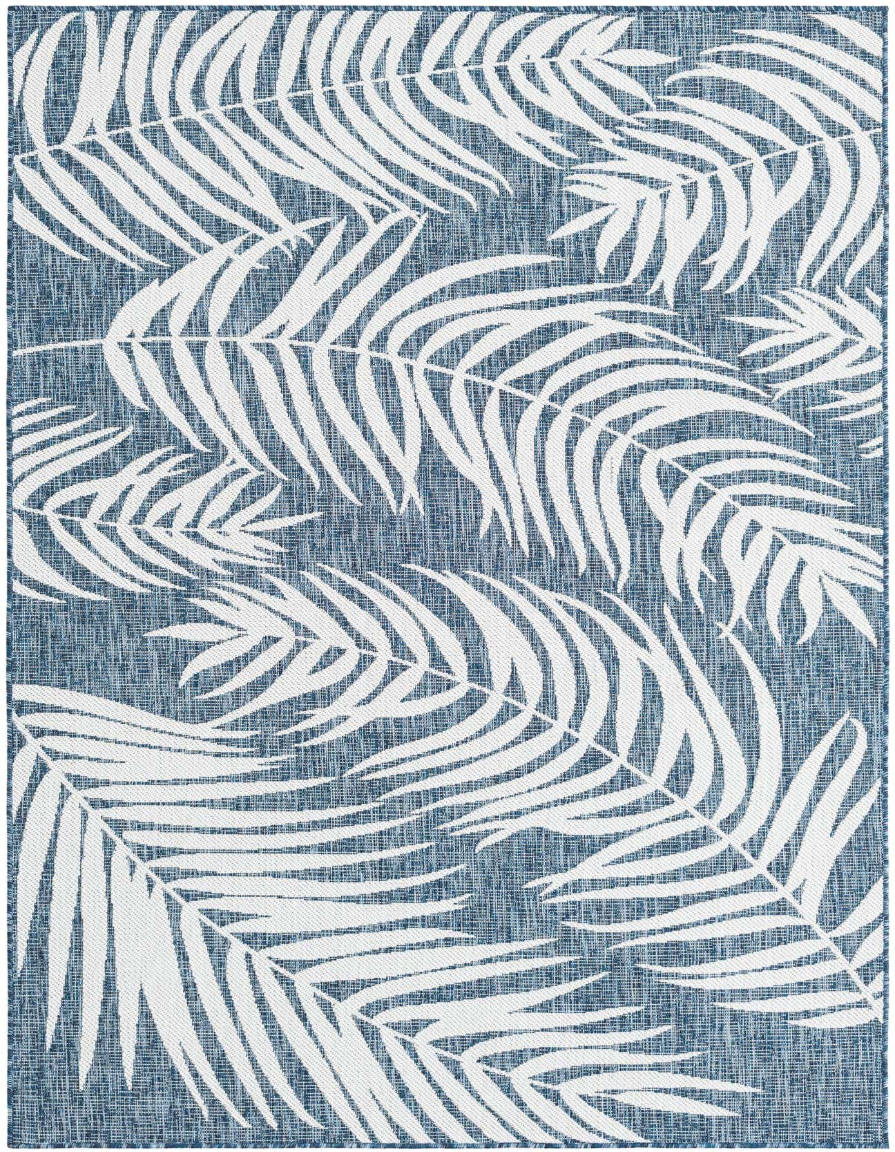Primary image  Custom Teal  Washable Botanical Indoor / Outdoor Rug