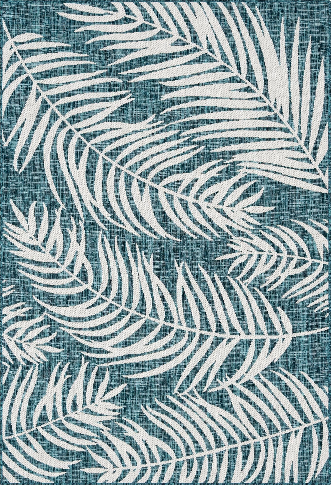  6' x 9'  Washable Botanical Indoor / Outdoor Rug