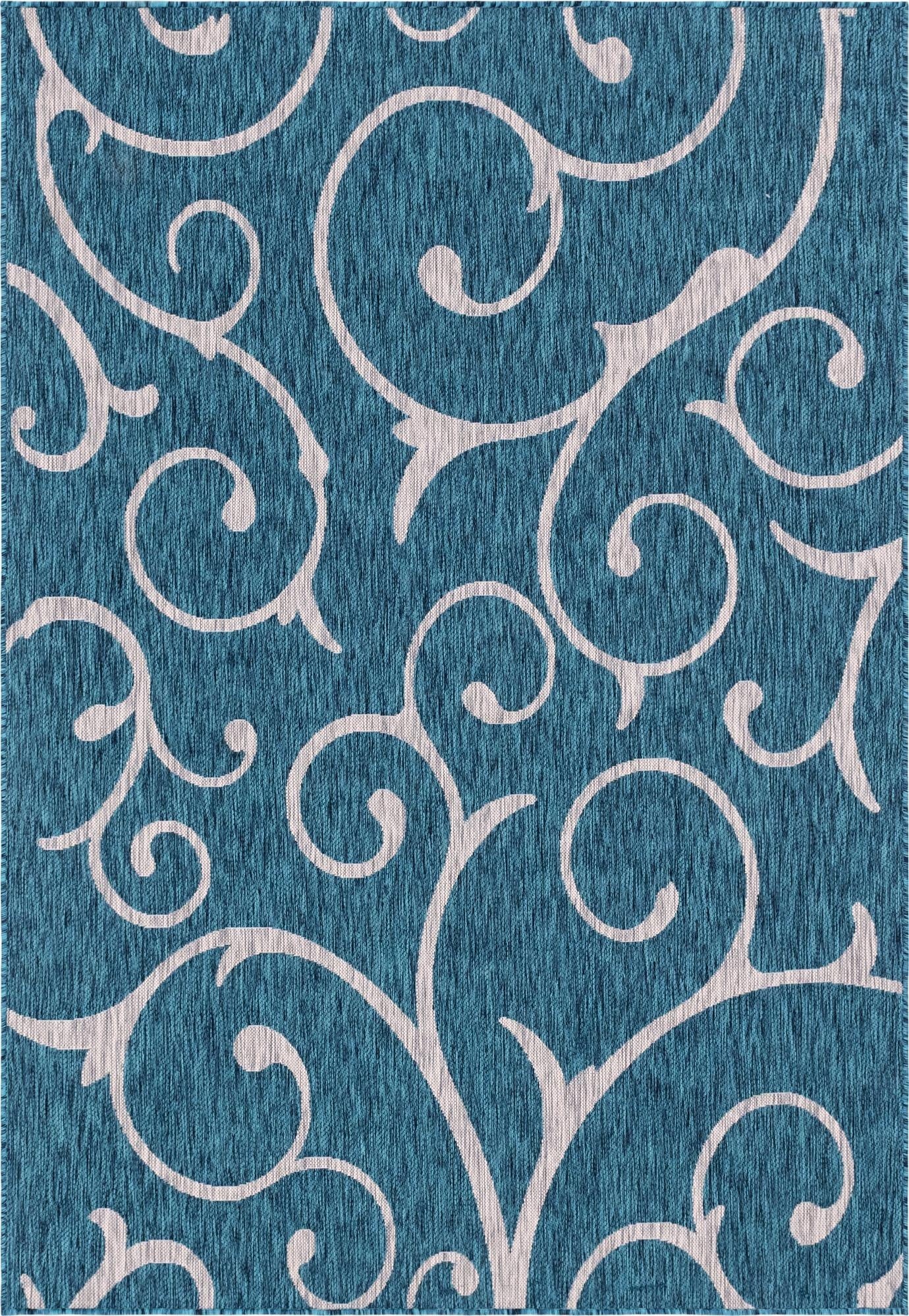  6' x 9'  Washable Botanical Indoor / Outdoor Rug