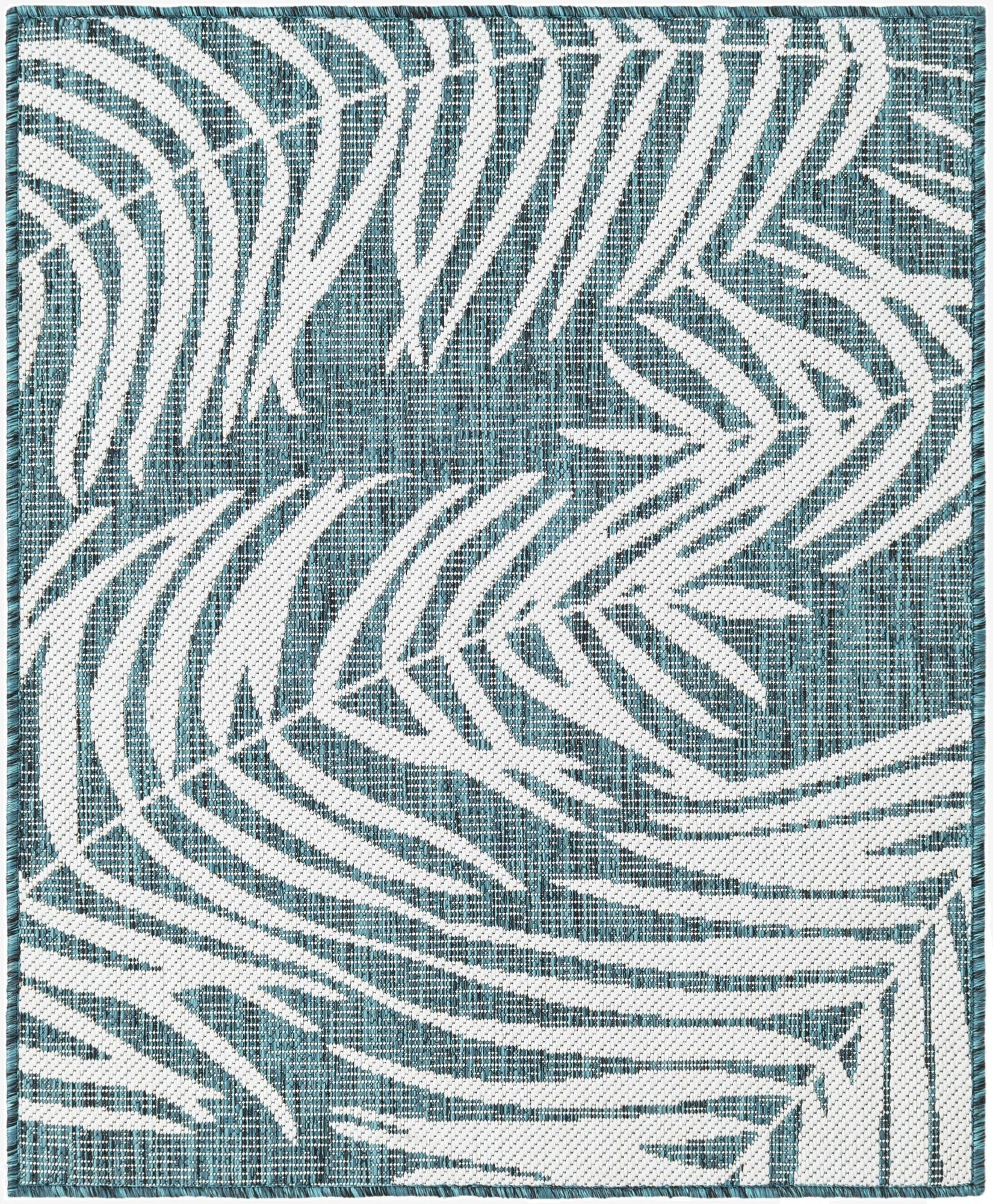  2' 9 x 3' 4  Washable Botanical Indoor / Outdoor Rug
