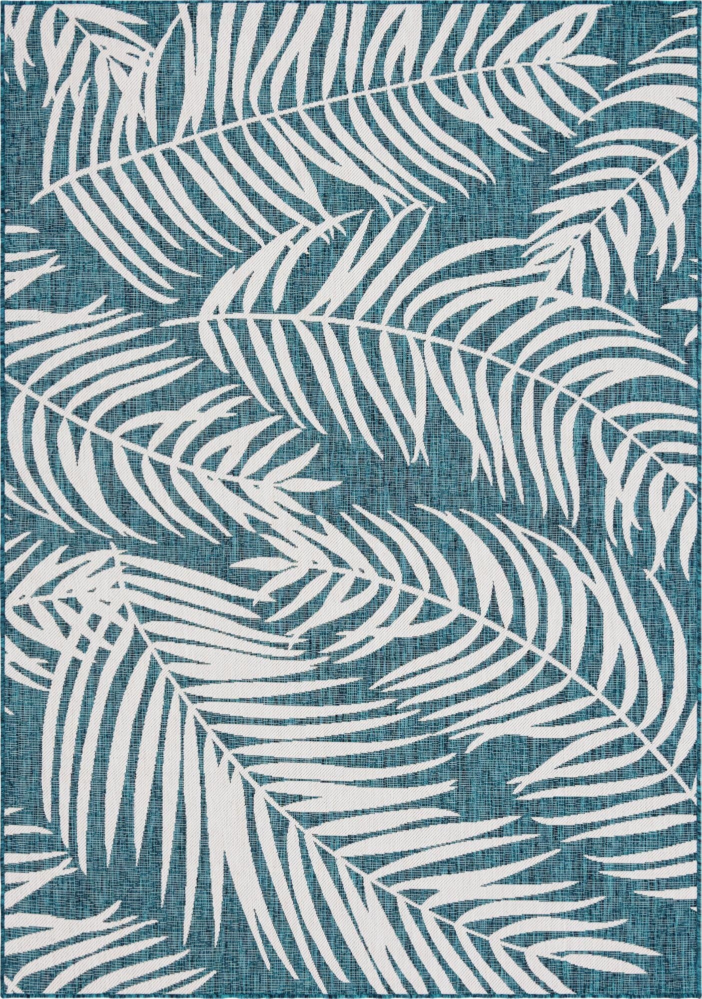  7' x 10'  Washable Botanical Indoor / Outdoor Rug