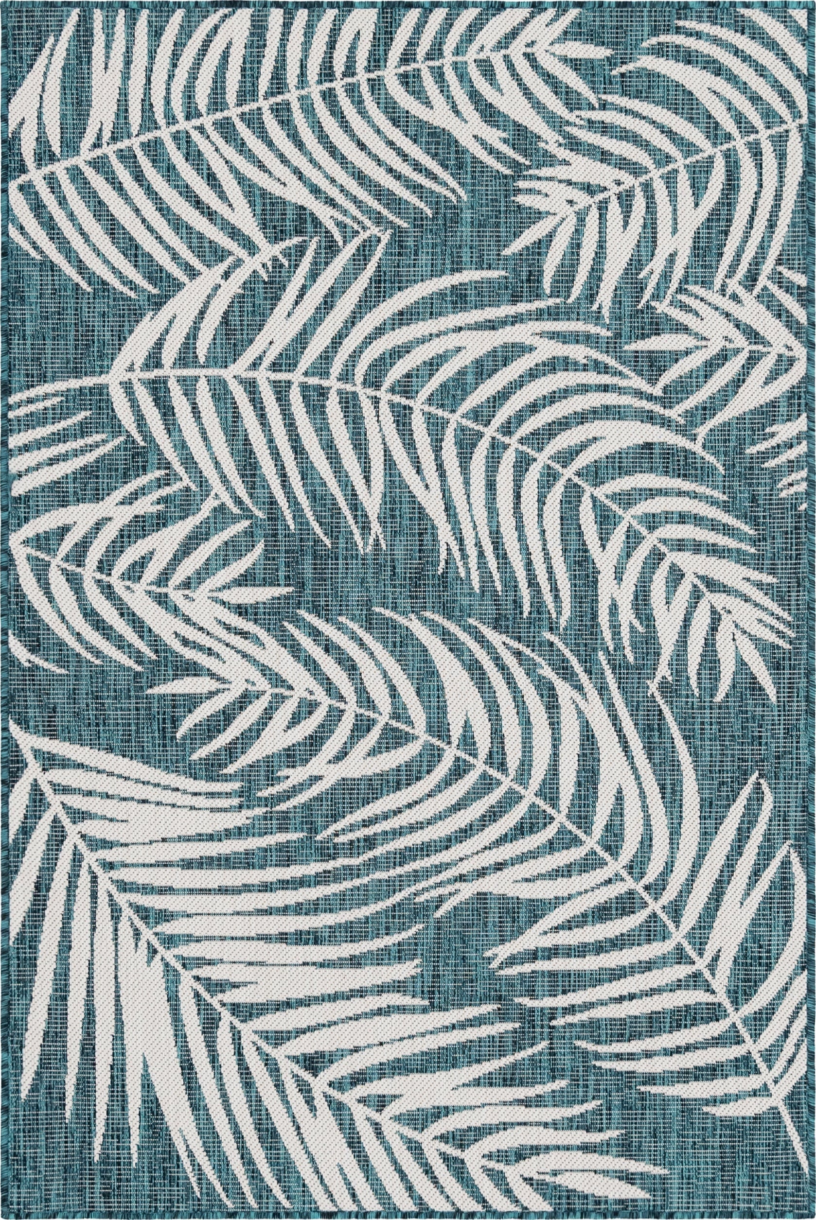  4' x 6'  Washable Botanical Indoor / Outdoor Rug