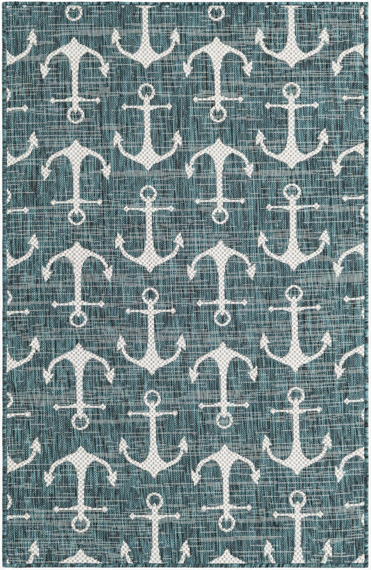  3' x 5' 3  Washable Coastal Indoor / Outdoor Rug