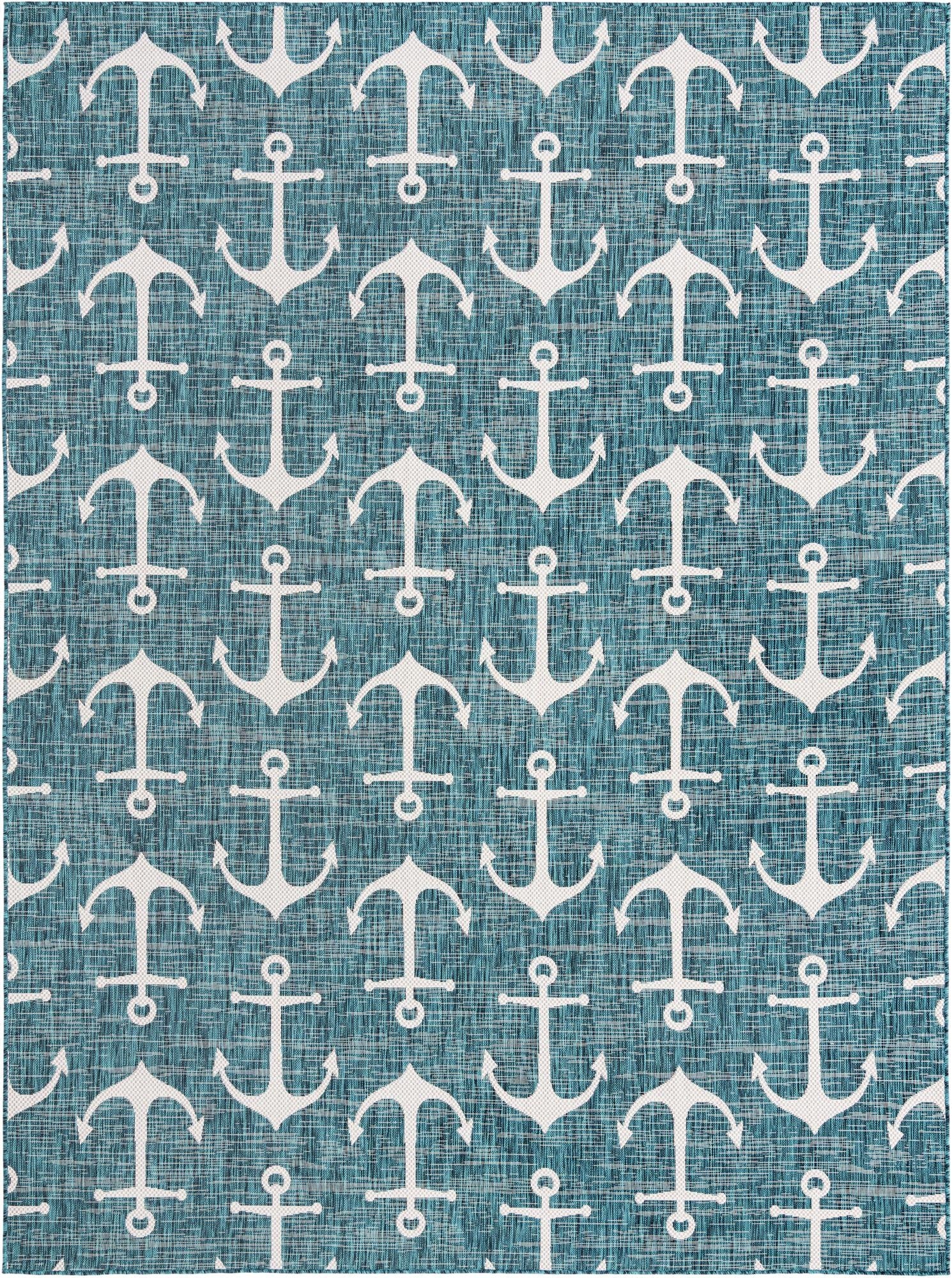  9' x 12'  Washable Coastal Indoor / Outdoor Rug