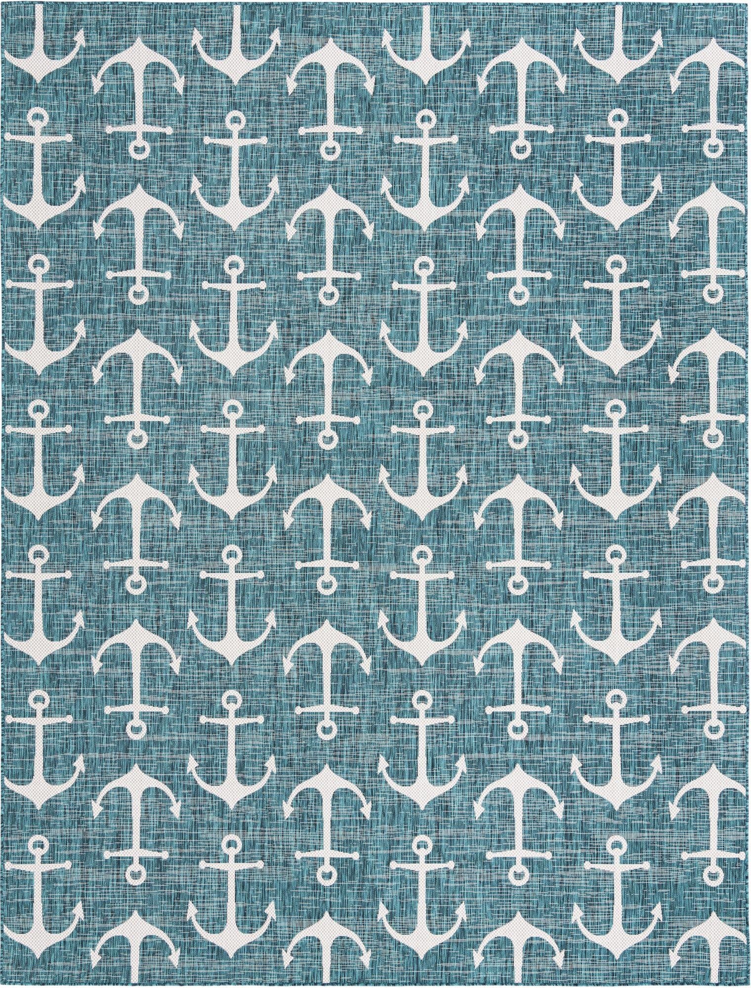  10' x 13'  Washable Coastal Indoor / Outdoor Rug