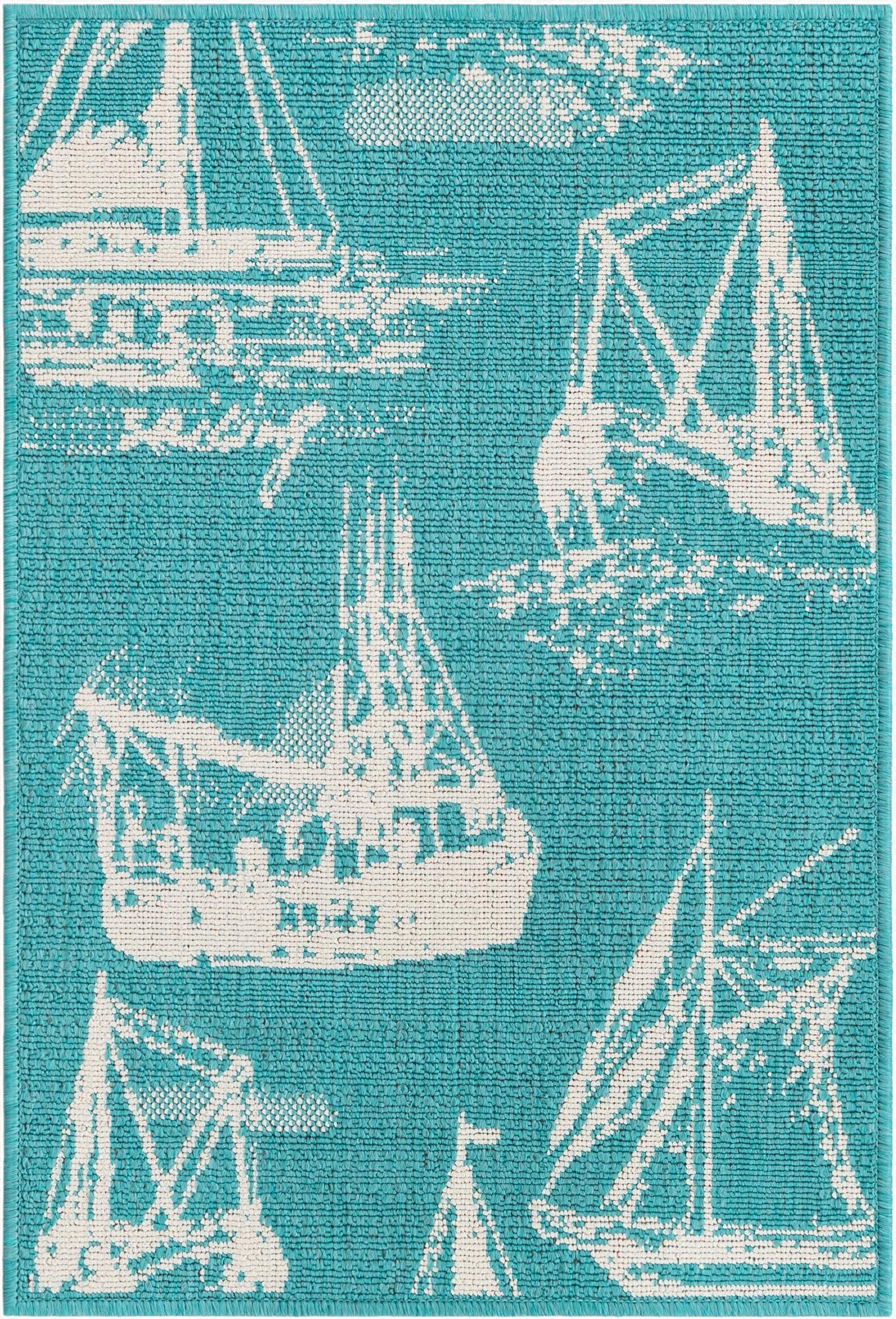 2' x 3'  Washable Coastal Indoor / Outdoor Rug