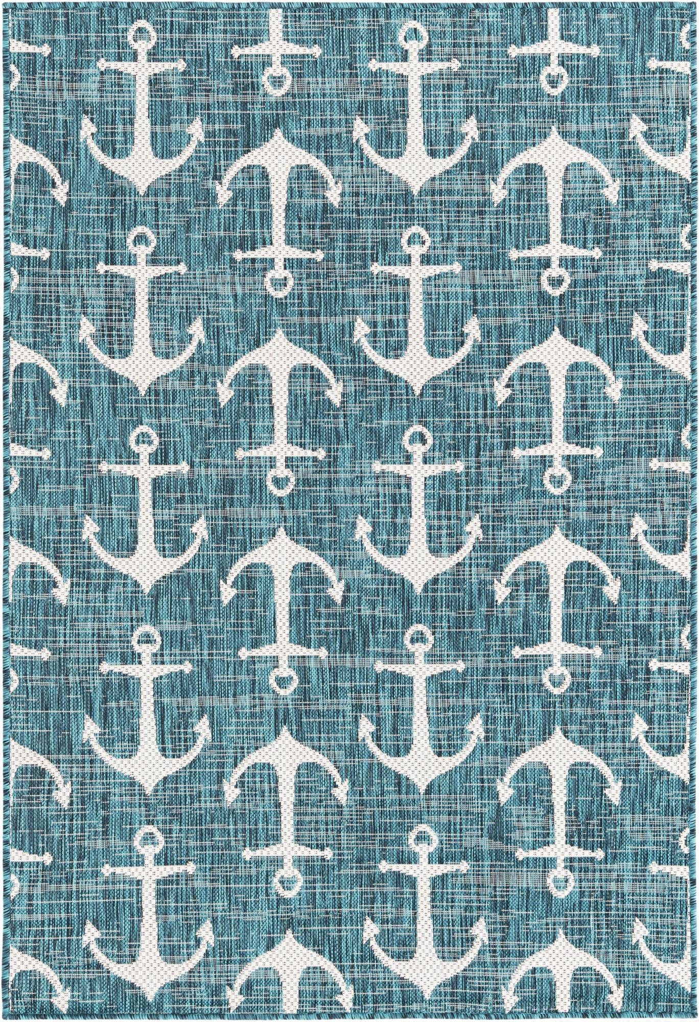  4' x 6'  Washable Coastal Indoor / Outdoor Rug