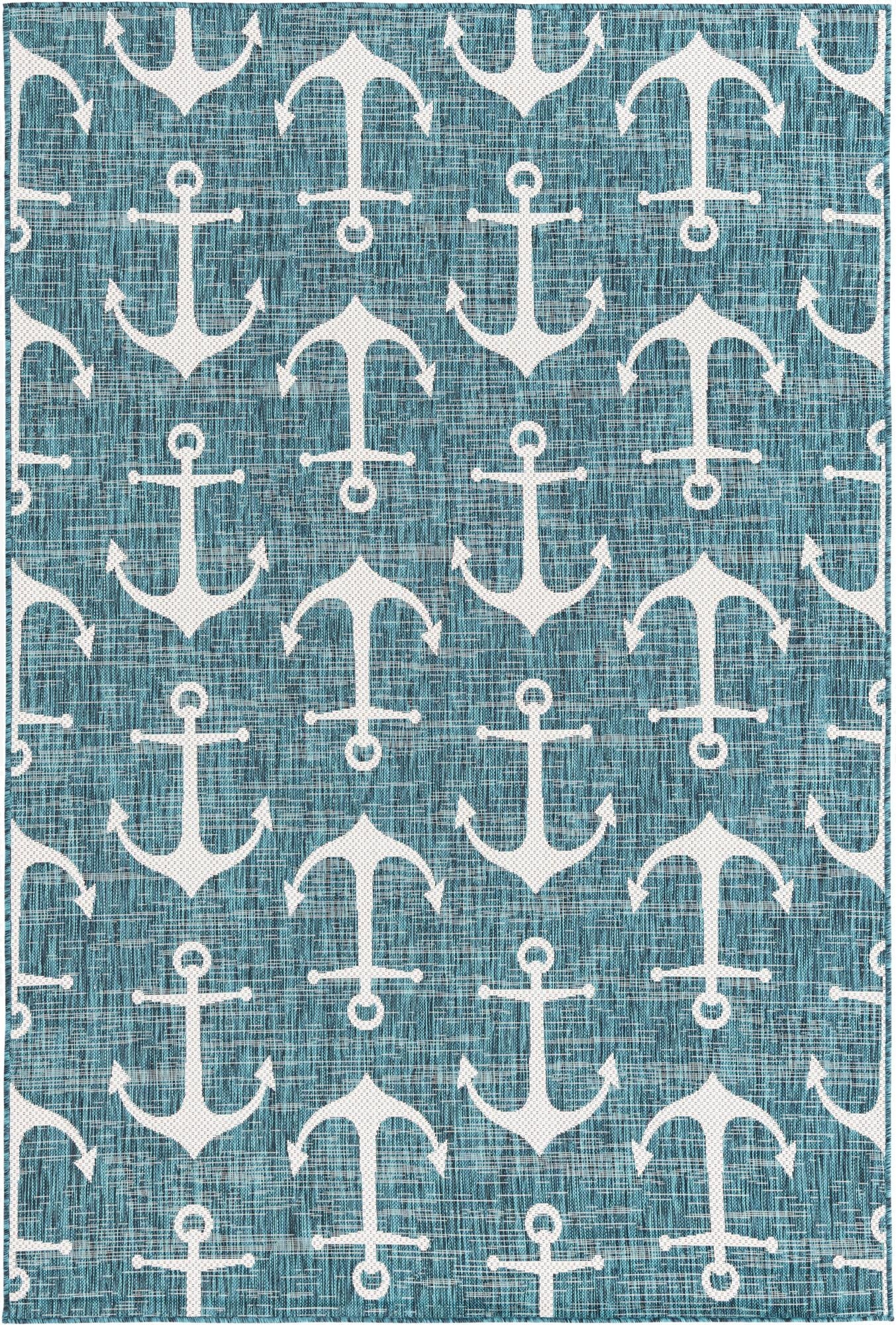  6' x 9'  Washable Coastal Indoor / Outdoor Rug