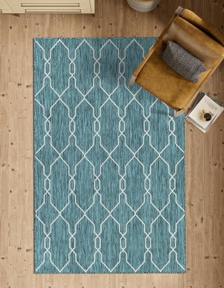 Detail image of  9' x 12'  Washable Lattice Indoor / Outdoor Rug