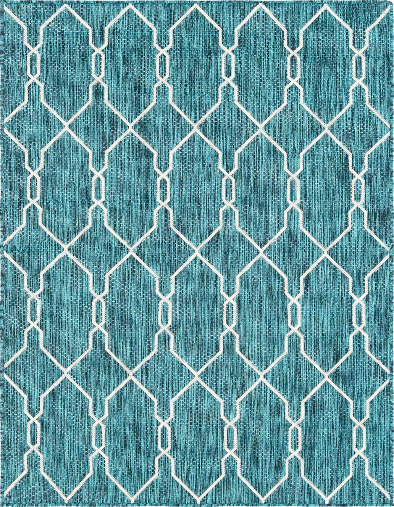 Primary image  4' x 6'  Washable Lattice Indoor / Outdoor Rug