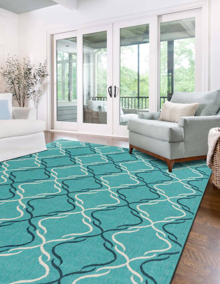 Detail image of  4' x 6'  Washable Lattice Indoor / Outdoor Rug