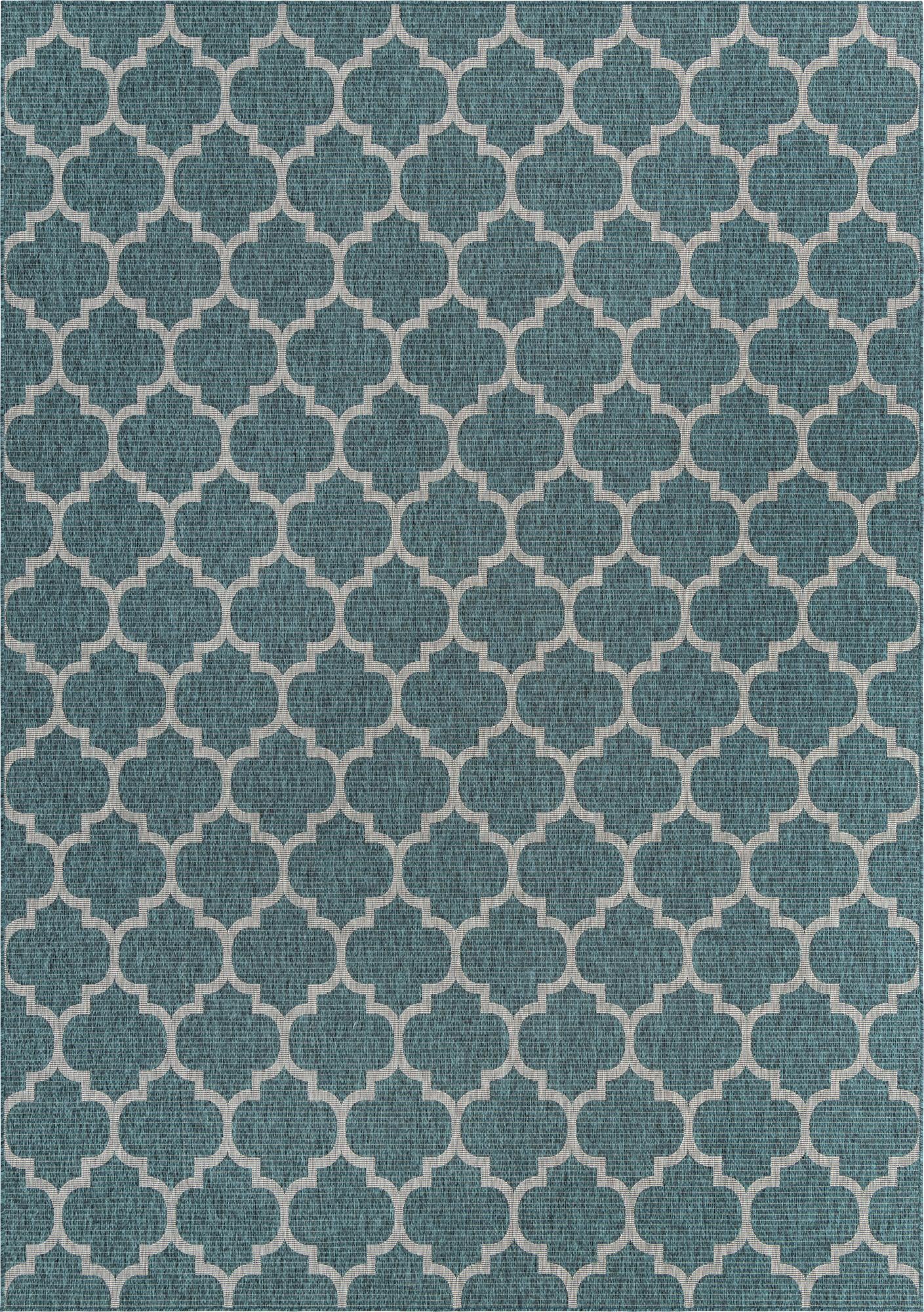  12' x 16' 1  Washable Lattice Indoor / Outdoor Rug