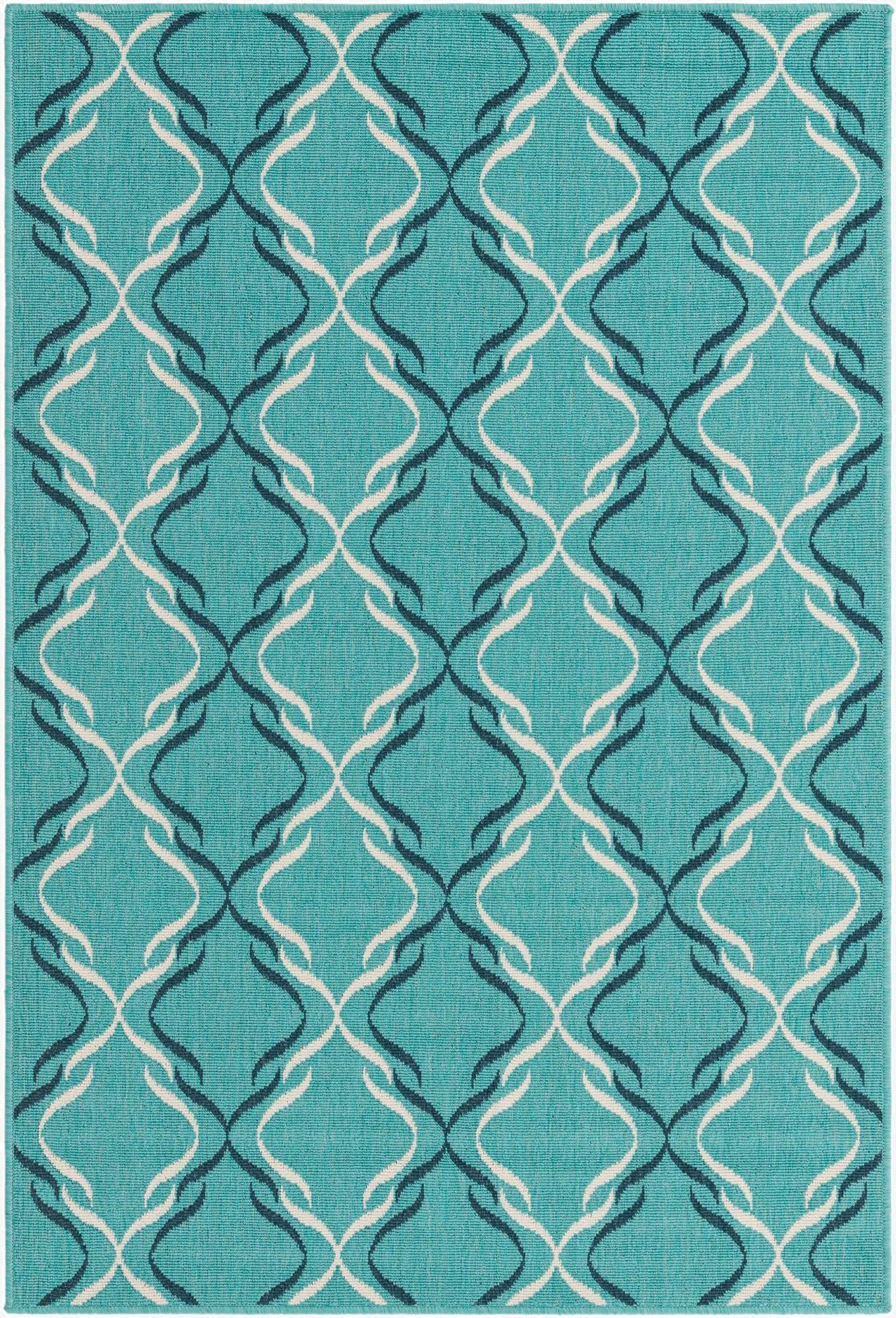  4' x 6'  Washable Lattice Indoor / Outdoor Rug