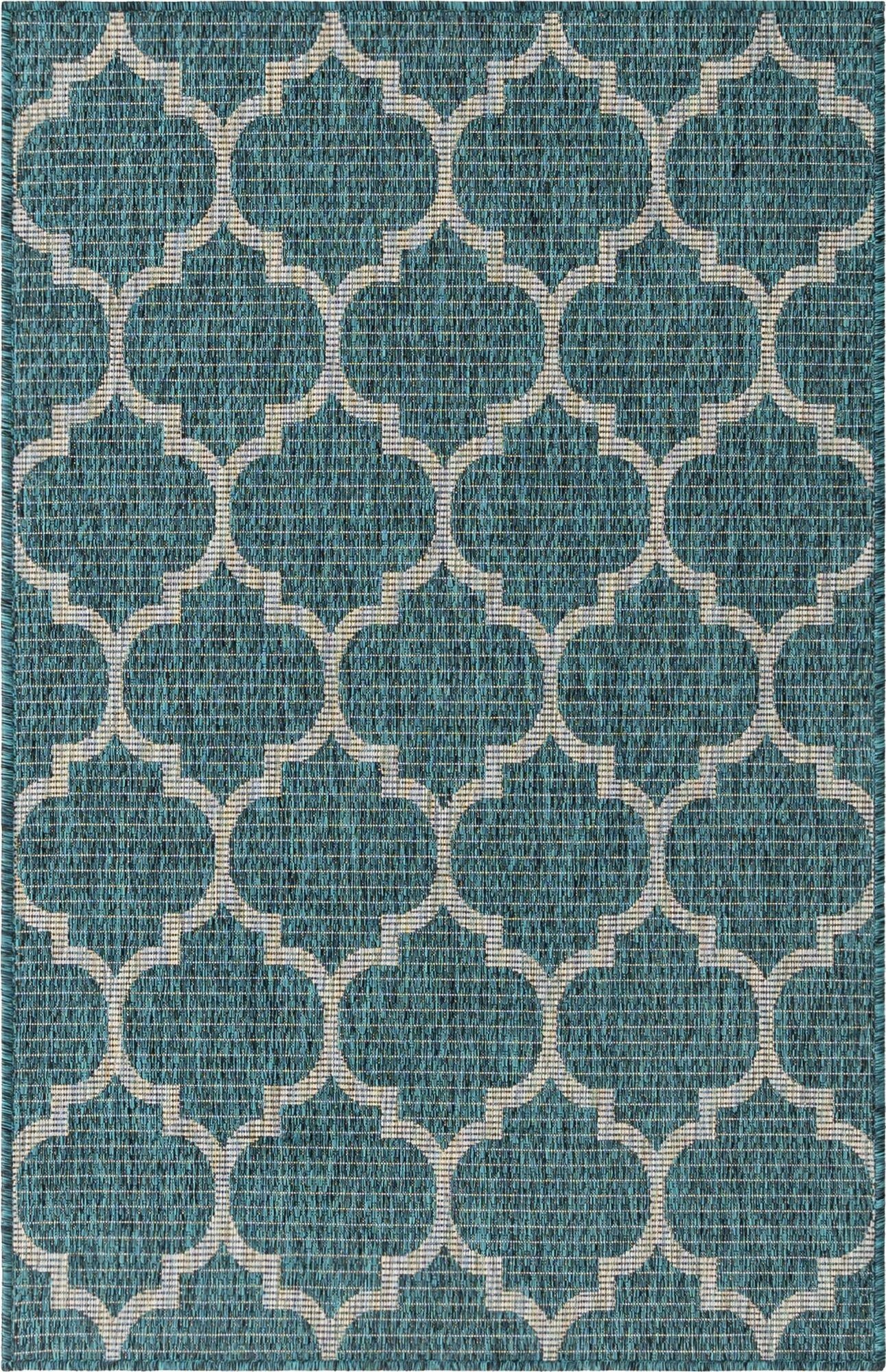  3' x 5' 3  Washable Lattice Indoor / Outdoor Rug