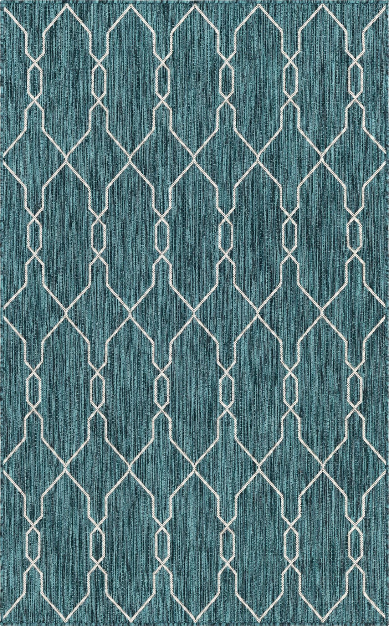  5' 3 x 8'  Washable Lattice Indoor / Outdoor Rug