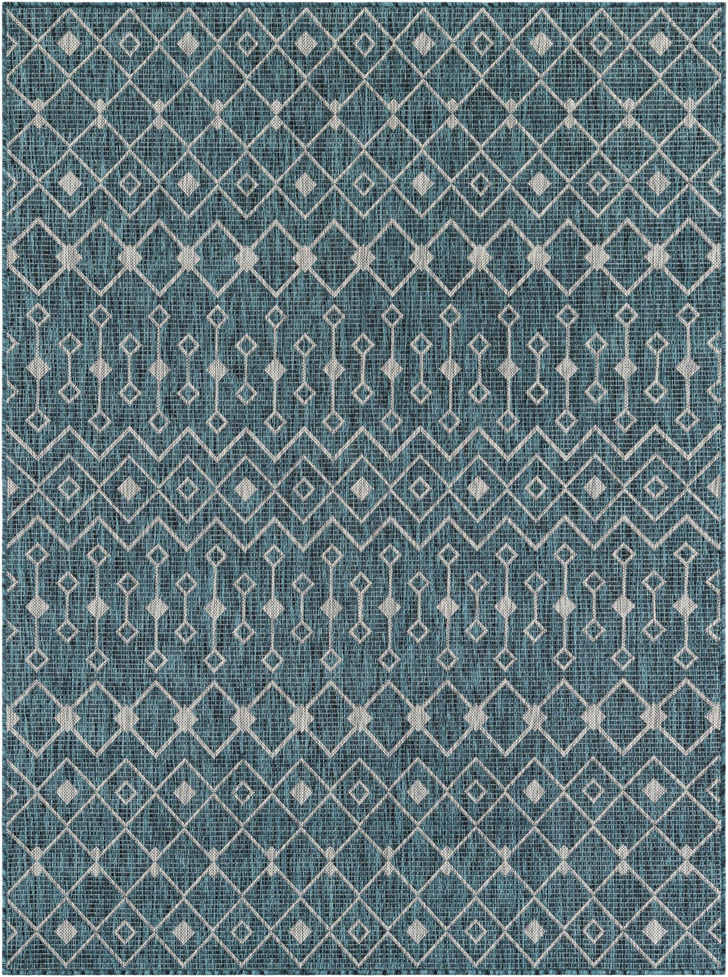  5' 3 x 7'  Washable Lattice Indoor / Outdoor Rug